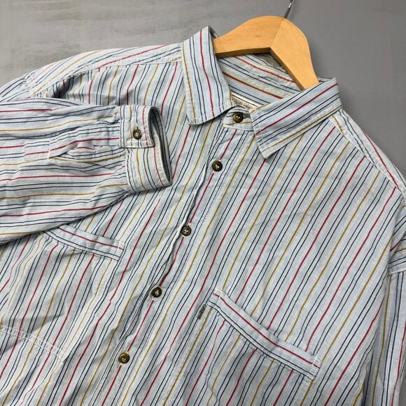 Vintage Levi’s Silver Label Button Down Striped Cotton Collared Shirt Large - Picture 1 of 7